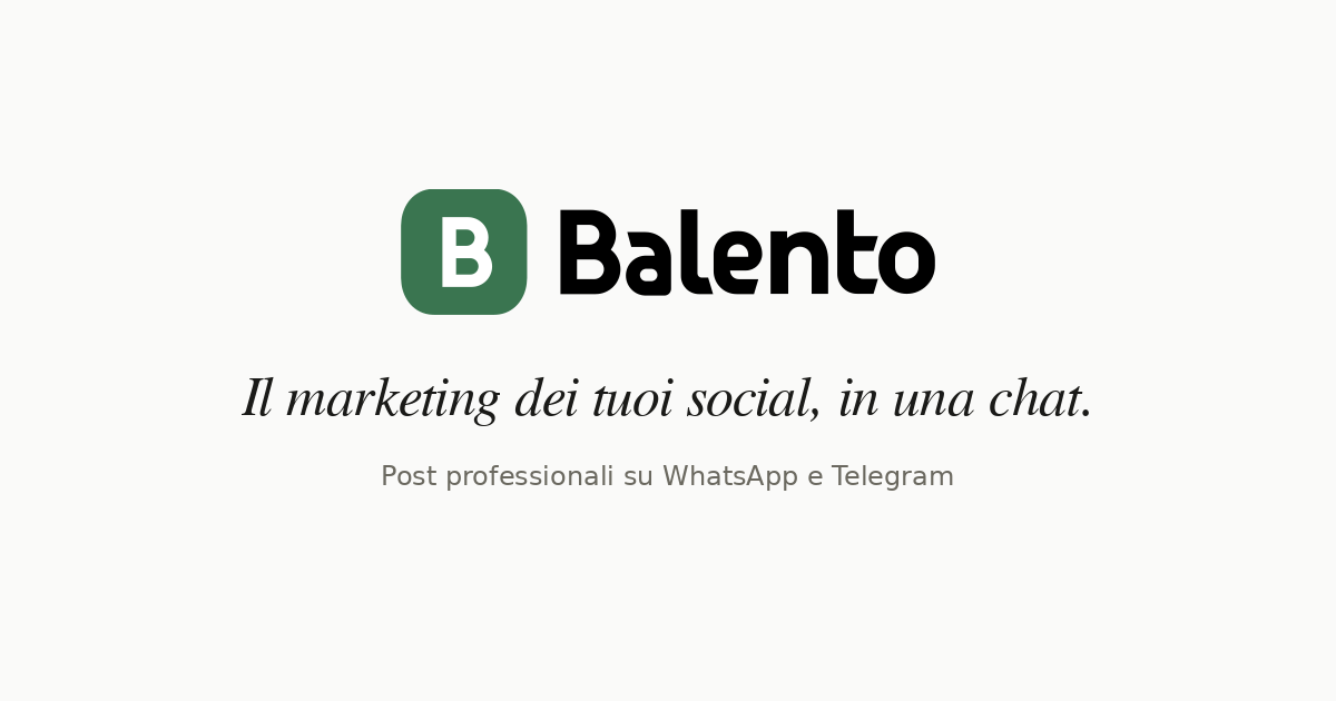 Balento per ristoranti — Post Instagram in 30 secondi da WhatsApp